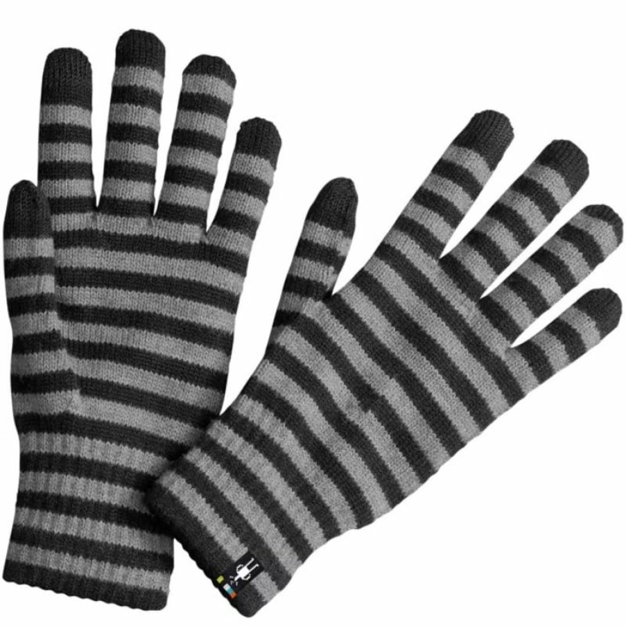 Apparel * | Smartwool Striped Liner Glove Black/001